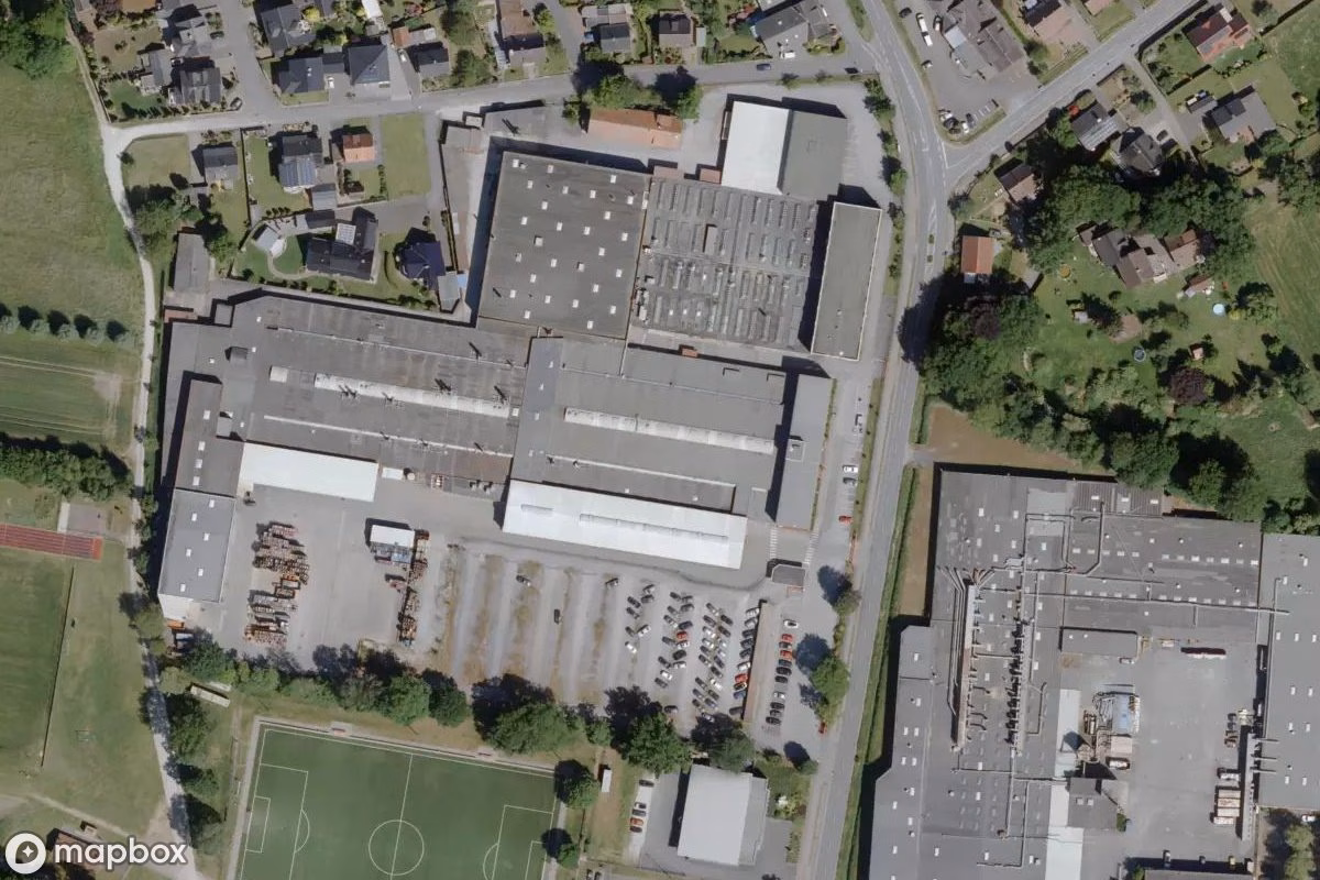 Satelitarny widok z lotu ptaka Fabrik, opuszczone Fabryka w Rietberg, Niemcy