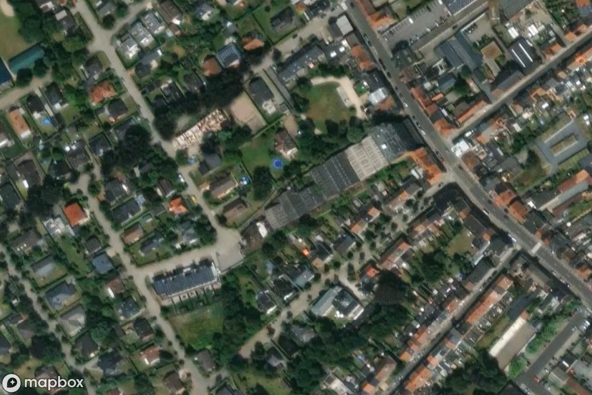 Satellitbillede set fra luften af Fabrik, et forladt Fabrik i Ghent, Belgien
