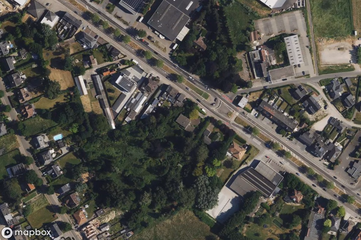 Aerial satellite view of Villa Berber, an abandoned Residence in Lier, Belgium
