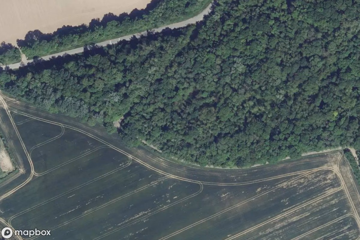 Satellitbillede set fra luften af Bunker, et forladt Bunker i Ars-Laquenexy, Frankrig