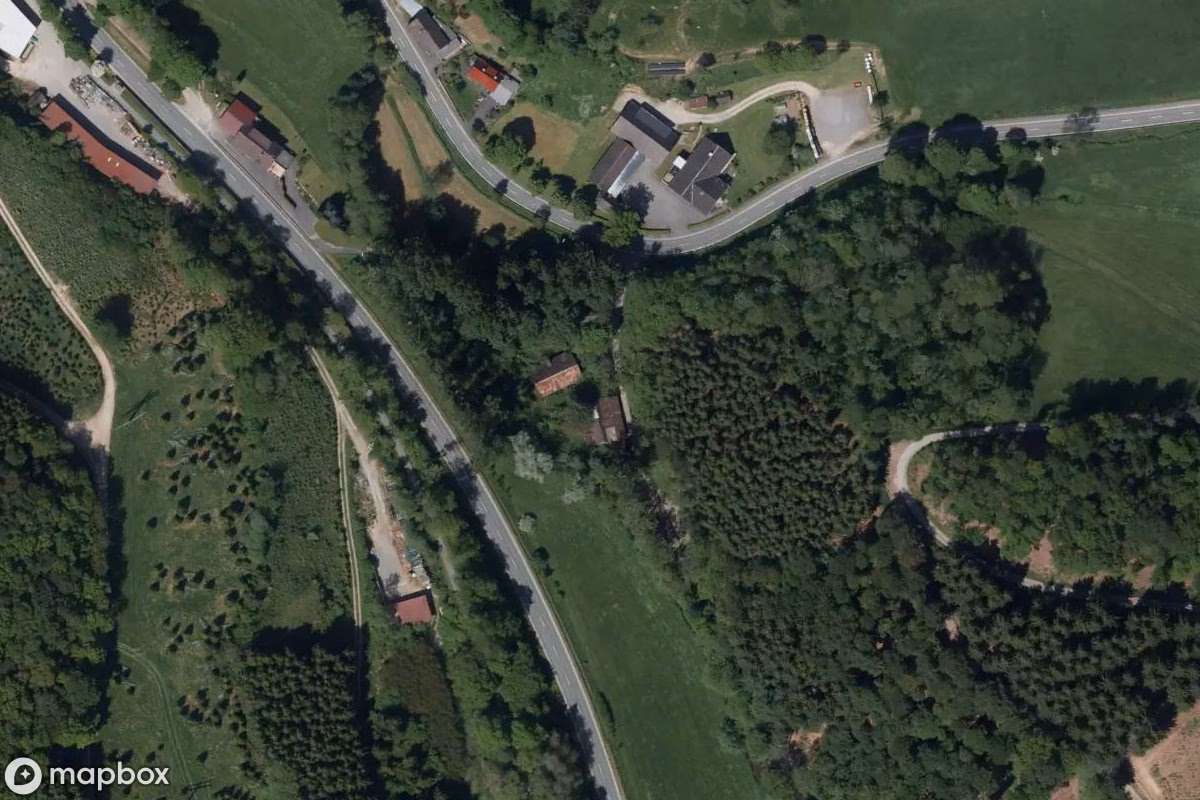 Satellitbillede set fra luften af Bahn +Hof (Lost Place FB ), et forladt i Finnentrop, Tyskland