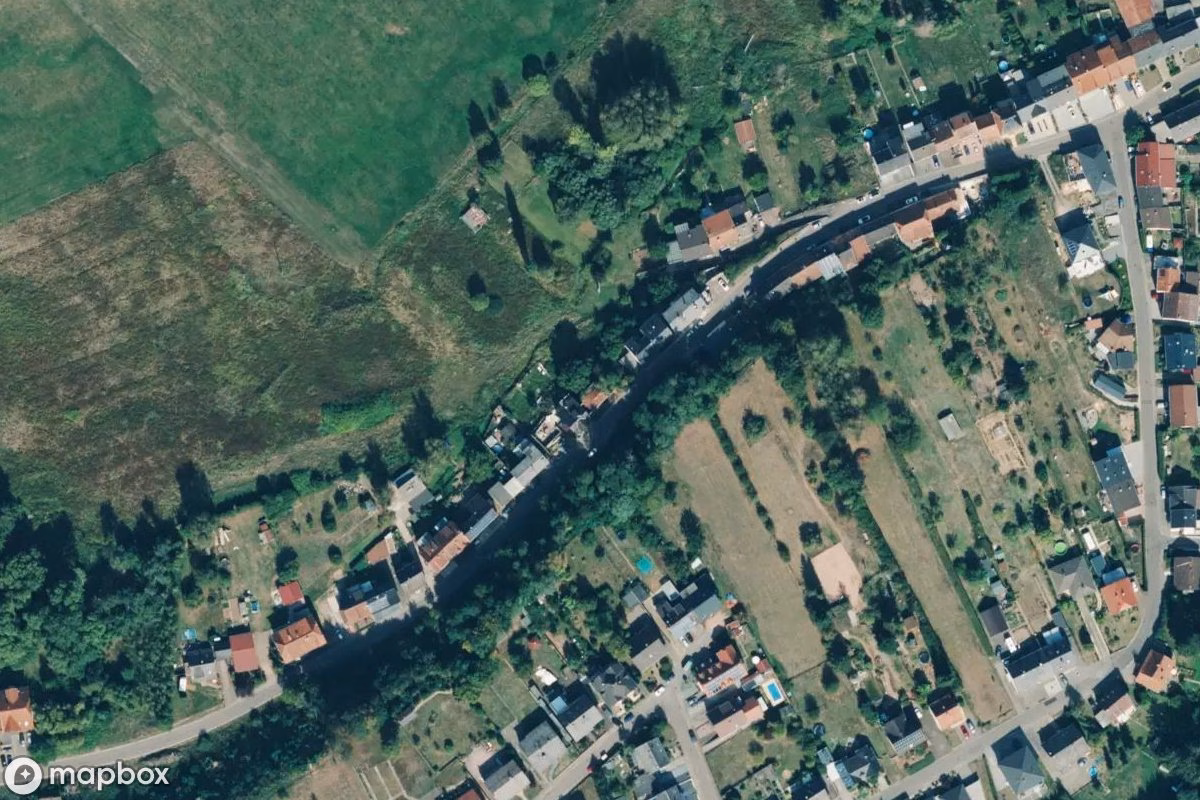 Aerial satellite view of Haus, an abandoned  in Wadern, Germany