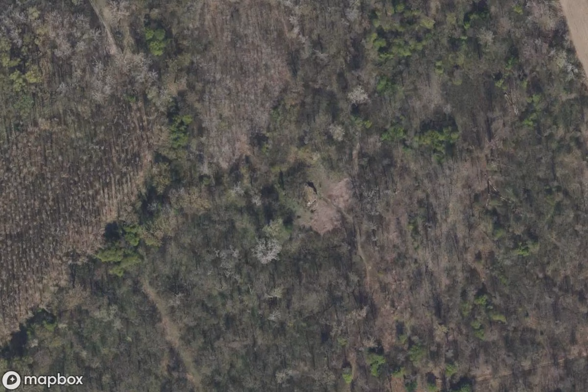 Aerial satellite view of Bunker, an abandoned Bunker in Bratislava, Slovakia
