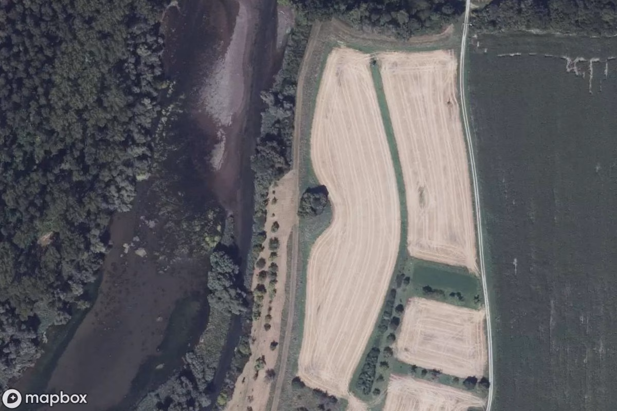 Satelitarny widok z lotu ptaka Bunker, opuszczone Bunkier w Rußheim, Niemcy