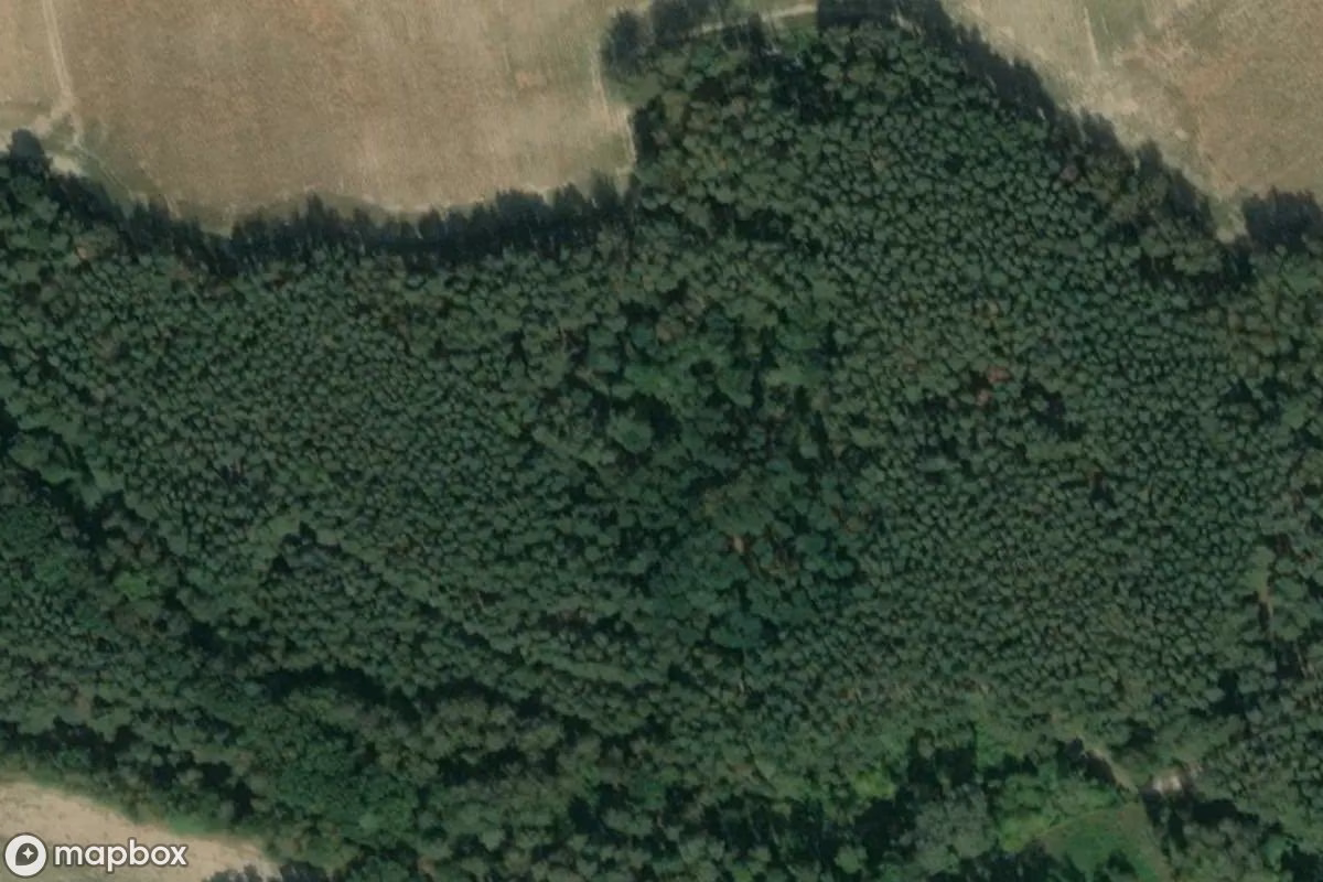 Satellittbilde fra luften av Pz.W. 712, et forlatt  i Staropole, Polen