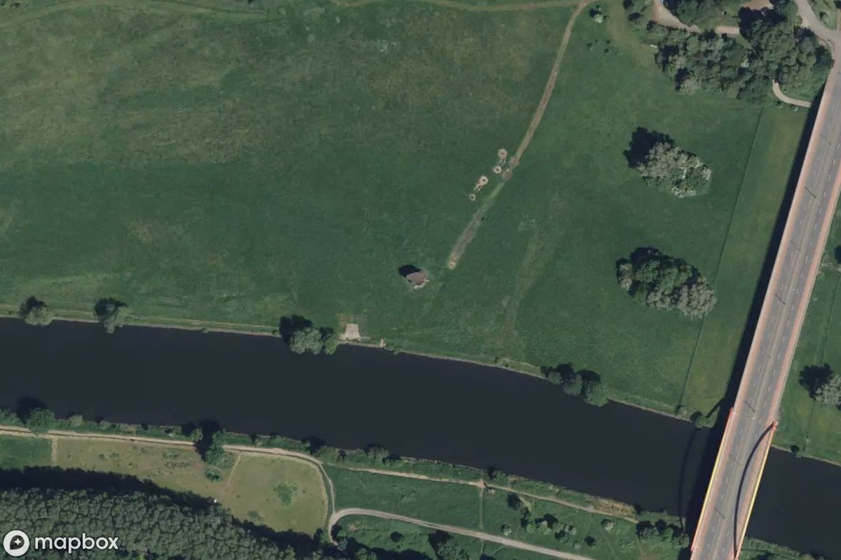 Aerial satellite view of Turm an der Ruhr, an abandoned Tower in Duisburg, Germany